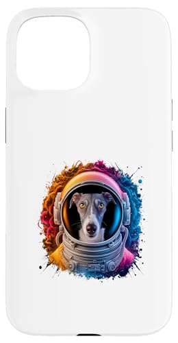 Hülle für iPhone 15 Astronaut Whippet für Herren und Damen, bunt von Click For Cool Space Dog Astronaut Designs