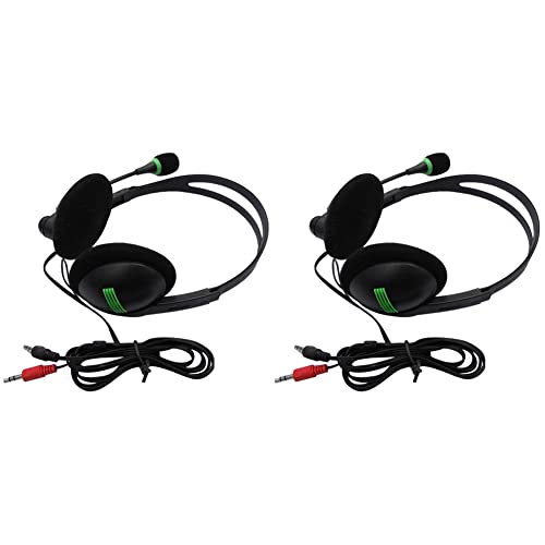 Cliney 2Stck 3,5mm Audio Headset Computer Headsets mit 270 Grad Boom Mikrofon Geeignet für Desktop Computer von Cliney