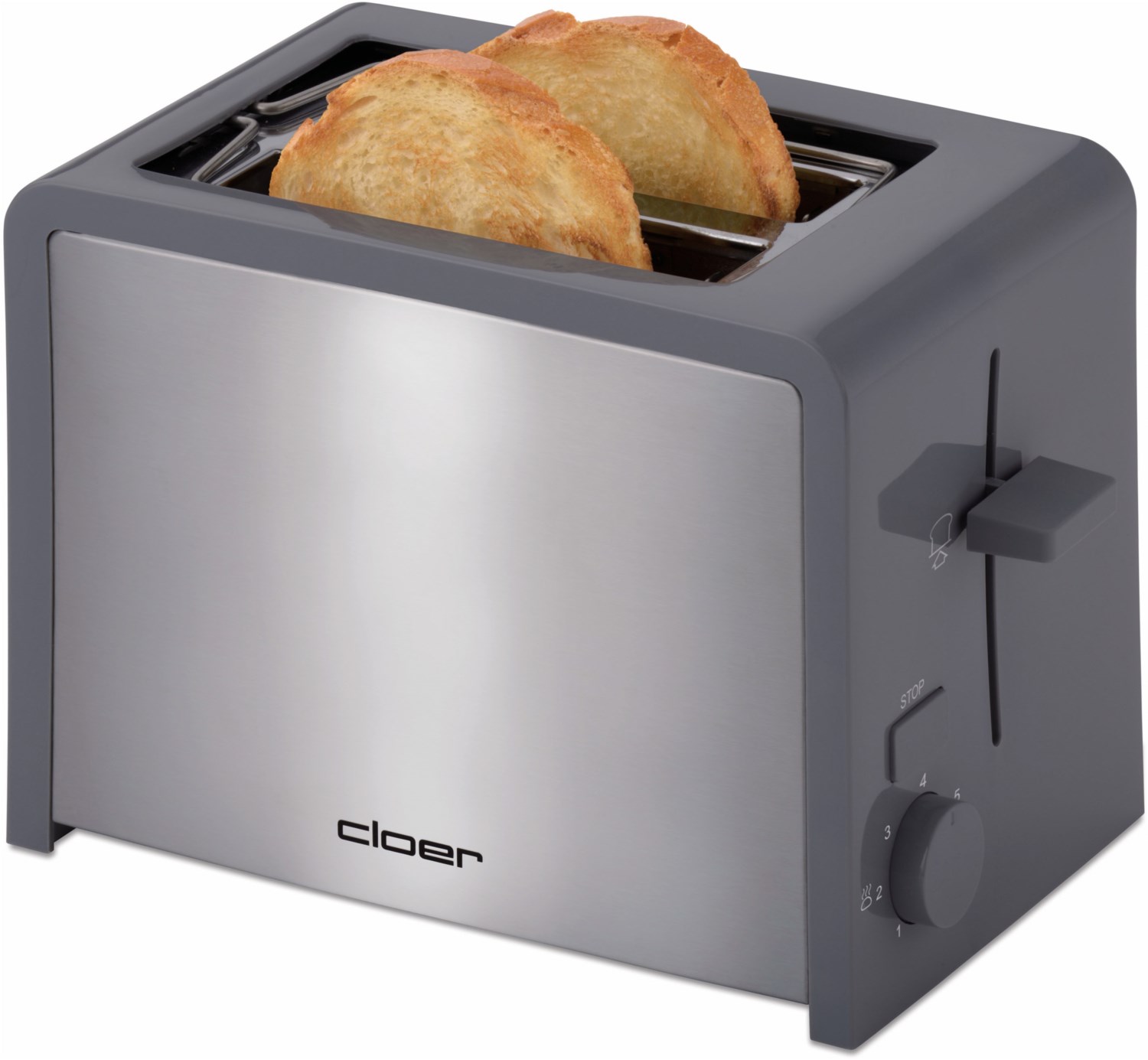 3215 Kompakt-Toaster dunkelgrau/edelstahl von Cloer