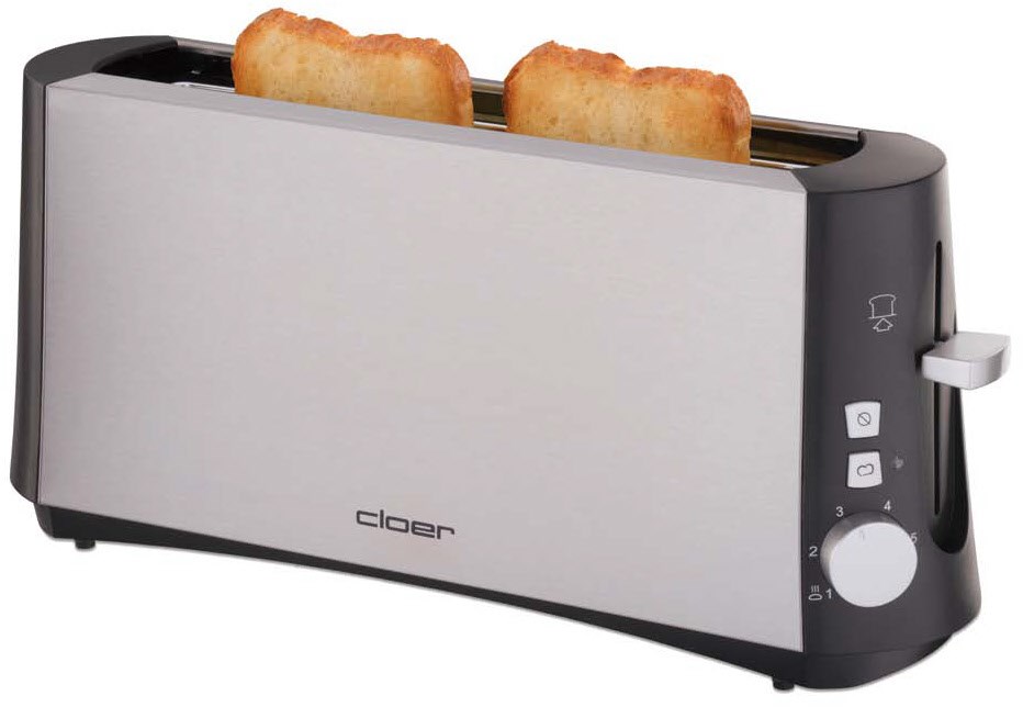 3810 Langschlitz-Toaster chrom matt/schwarz von Cloer