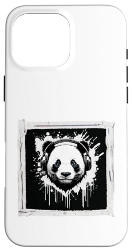 Hülle für iPhone 16 Pro Max Panda mit Kopfhörer von Cloudcoast.store