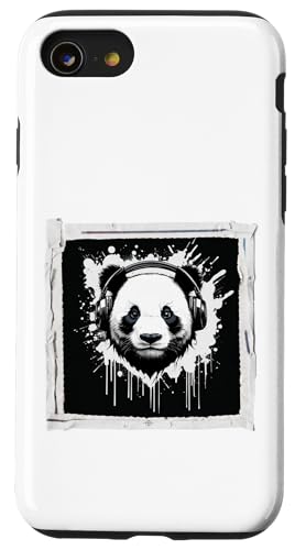 Hülle für iPhone SE (2020) / 7 / 8 Panda mit Kopfhörer von Cloudcoast.store