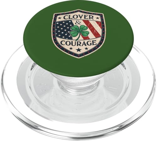 Clover & Courage Military St. Patrick's Day Schild Kleeblatt PopSockets PopGrip für MagSafe von Clover & Courage - Honoring Service & Heritage