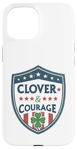 Hülle für iPhone 15 Stolzer irischer amerikanischer Zivildienst Patriotischer Kleeblatt-Schild von Clover & Courage - Honoring Service & Heritage