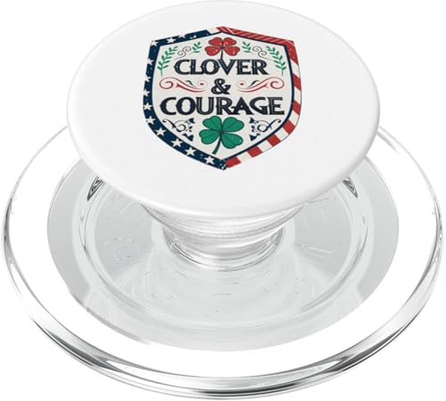 Patriotisches Kleeblatt & Courage - Irisch-Amerikanischer Feuerwehrmann PopSockets PopGrip für MagSafe von Clover & Courage - Honoring Service & Heritage