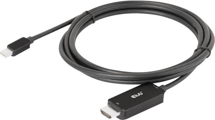 Club 3D CAC-1187 - Adapterkabel - Mini DisplayPort m�nnlich zu HDMI m�nnlich - 1.8 m - unterst�tzt 8K 60 Hz (7680 x 4320), unterst�tzt 4K 120 Hz (3840 x 2160) von Club3D