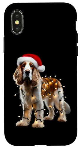 Hülle für iPhone X/XS Clumber Spaniel Hund Weihnachtsmannmütze Weihnachtsbeleuchtung Besitzer Mama Papa von Clumber Spaniel Dog Christmas Products