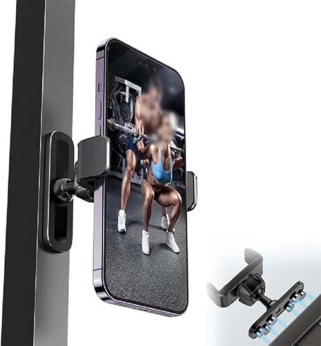 Cmeilau Neue Upgrade-tragbare magnetische Kfz-Halterung für Fitnessstudio, Starke Magnete, Legierungs-Basisgelenk, Handy-Halterung, 360° drehbar, verstellbar, freihändige Handy-Halterung (Black) von Cmeilau