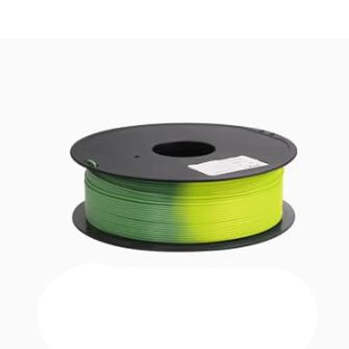 3D-Druck-Verbrauchsmaterial, Temperaturänderung 2-Farben PLA+1,75 mm Wärmeempfindlichkeitsdraht, 3D-Linie-Material FDM-Alterungswiderstandsgenauigkeit +/- 0,03 mm, 1 kg Spule,Green turns yellow von Cmnsjl