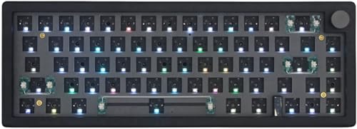 Cmokifuly GMK67 65 % mechanische Tastatur, Tri-Modus, südgerichtete RGB-LED-Gaming-Tastatur für 3/5-polige Schalter, 66 Tasten + 1 Knopf, Hotswap-Buchse, PCB-Dichtung, montierte Platte, von Cmokifuly