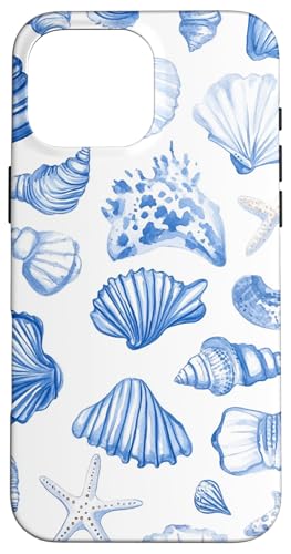 Hülle für iPhone 16 Pro Max Blue Seashell Coastal Summer, Seestern, Damen von Coastal Beach Summer Blue Seashell