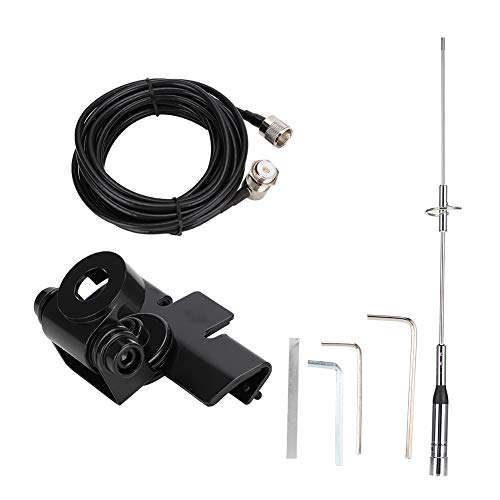 wasserdichte NL-770S Dualband-Antenne, Gummierte Magnetabdeckung, 5 M Koaxialkabel mit PL-259/SO-239/UHF-Stecker, Magnetfuß, Autoradio-Mobilfunk-/Stationsantenne von Cocoarm