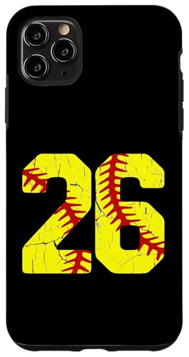 Hülle für iPhone 11 Pro Max Softball Player Jersey Nummer #26 26 Proud Softball MOM DAD von CocomoSoul-Mobile