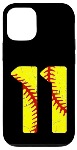 Hülle für iPhone 13 Pro Softball Player Jersey Nummer #11 11 Proud Softball MOM DAD von CocomoSoul-Mobile