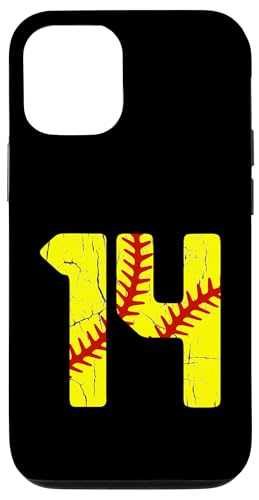 Hülle für iPhone 15 Pro Softball Player Jersey Nummer #14 14 Proud Softball MOM DAD von CocomoSoul-Mobile