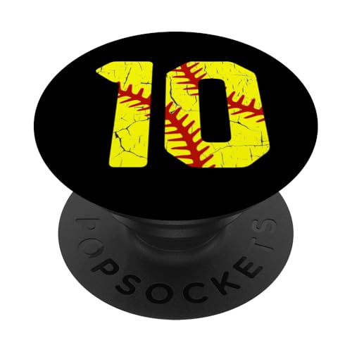 Softball Player Jersey Nummer #10 10 Proud Softball MOM DAD PopSockets Klebender PopGrip von CocomoSoul-Mobile