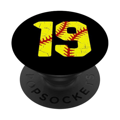 Softball Player Jersey Nummer #19 19 Proud Softball MOM DAD PopSockets Klebender PopGrip von CocomoSoul-Mobile