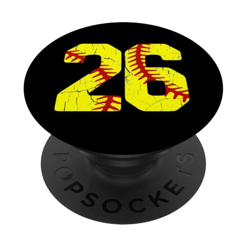 Softball Player Jersey Nummer #26 26 Proud Softball MOM DAD PopSockets Klebender PopGrip von CocomoSoul-Mobile