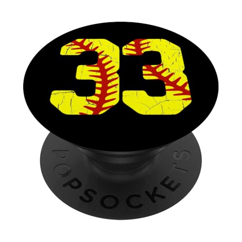 Softball Player Jersey Nummer #33 33 Proud Softball MOM DAD PopSockets Klebender PopGrip von CocomoSoul-Mobile