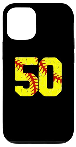 Hülle für iPhone 12/12 Pro Softball Spieler Trikot Nummer #50 50 Proud Softball MOM DAD von CocomoSoul