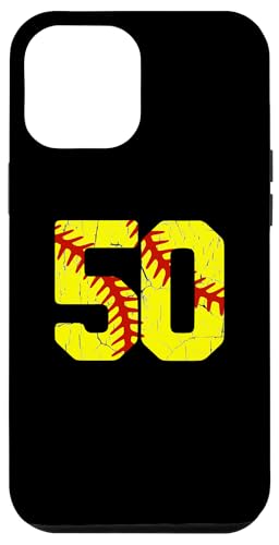 Hülle für iPhone 12 Pro Max Softball Spieler Trikot Nummer #50 50 Proud Softball MOM DAD von CocomoSoul