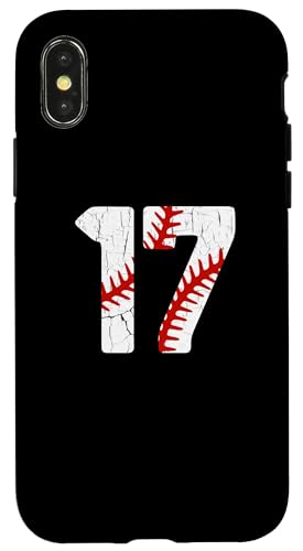 Hülle für iPhone X/XS Baseballspieler-Trikot Nummer #17 17 Proud Baseball Mama Papa von CocomoSoul