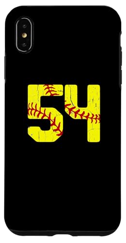 Hülle für iPhone XS Max Softball Player Jersey Nummer #54 54 Proud Softball MOM DAD von CocomoSoul