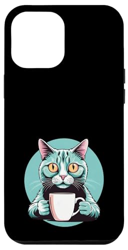 Hülle für iPhone 15 Pro Max Coffee Lover Design Geschenk Katze von Coffee Addict Funny Cat Milk