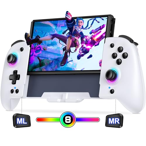 Ergonomischer Bluetooth-Controller für Switch/Switch OLED, Switch Pro Controller für Nintendo mit Makroprogrammierung und RGB Lichteffekten,2-in-1 Ladekabel Typ C Wireless Controllers von CoguyTech