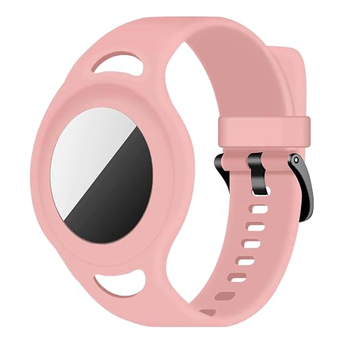 Coholl Silikon Airtag Armband Bracelet für Apple AirTag,Rucksäcke,für Kinder oder Erwachsene, Armband für GPS Tracker,Rosa von Coholl