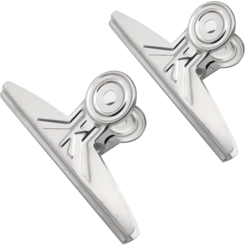 Coideal Bulldog Clips Groß 20 cm Metall, Verschlussklammern 2 Stück Groß Dokumentenklammer Gross für Büro Zeichnungen Kaffeetüten (Silber) von Coideal