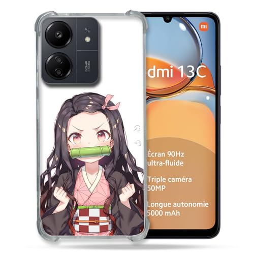 Cokitec Verstärkte Schutzhülle für Xiaomi Redmi 13C Manga Demon Slayer Nezuko von Cokitec