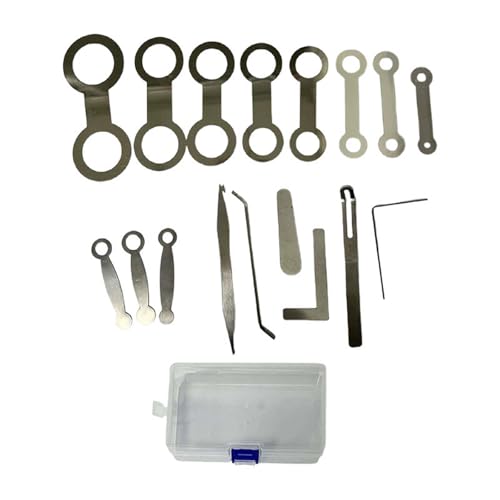 Colcolo 17x Saxophon-Reparatur-Werkzeugsatz, Holzblasinstrument-Wartungswerkzeuge, praktische robuste Federhaken-Schlüsselabdeckung aus Stahl für Oboe von Colcolo