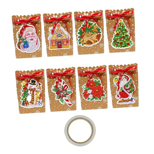 Colcolo 8 Stück Weihnachtsgeschenktüten Weihnachtssüßigkeitentüte Tragbare kreative Kraftpapier Weihnachtssäcke Feiertags-Weihnachtsparty-Gastgeschenk, Style A von Colcolo