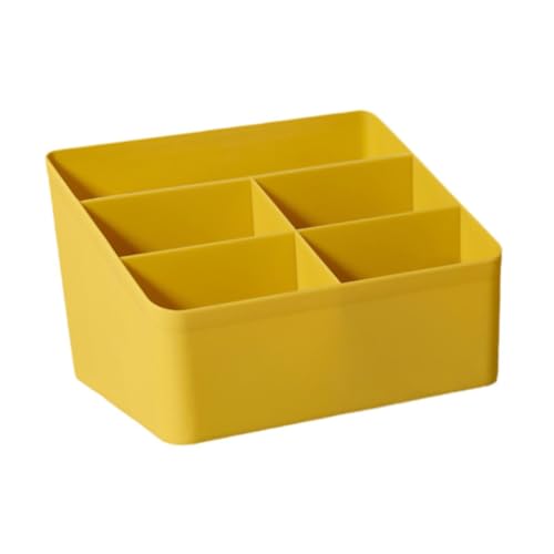 Colcolo Desktop-Aufbewahrungsbox Fernbedienungshalter Table Organizer Schreibtischorganisation Kosmetikaufbewahrungskoffer Display für das Home Office, Gelb von Colcolo