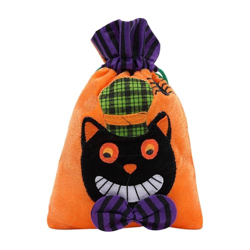 Colcolo Halloween-Leckerli-Tasche, Goody Bag, Mehrzweck-Wiederverwendbare Tragetasche, Süßigkeitentasche, Geschenktüte für den Urlaub, Erwachsene, Shopping, Schwarze Katze von Colcolo