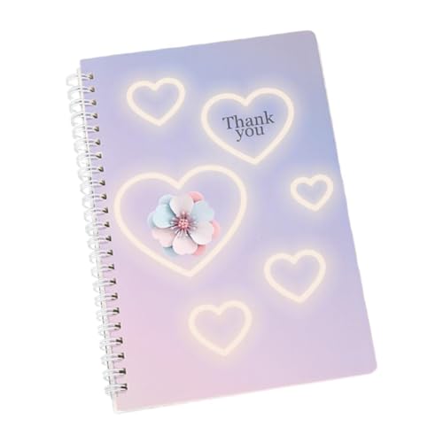 Colcolo Spirales Notizbuch ausgekleidetes Notizbuch Daily Organizer, 5.98inchx8.27inch tragbares Journal -Notizblock, Zeitplan -Notizblock für die Schule, Herz von Colcolo