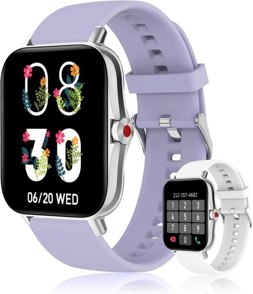 Colesma Smartwatch (1,69 Zoll, Android iOS), Damen HD Fitnessuhr Tracker mit Telefonfunktion IP67 Wasserdicht Uhr von Colesma