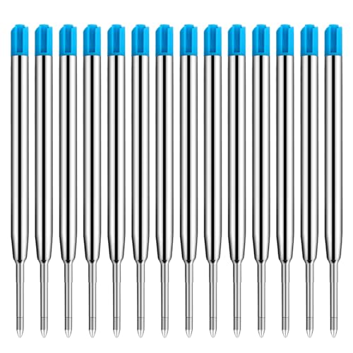 Collazoey 14 Stück Kugelschreiberminen Großraumminen,Kompatible Set Minen,Metall Ersatzminen für das G2-Format,1,0mm Strichstärke M,Schreibfarbe (Blau) von Collazoey