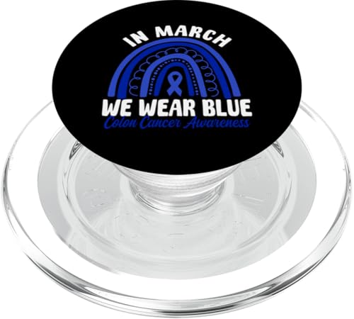 Darmkrebs-Bewusstsein tragen Blue Ribbon Survivor PopSockets PopGrip für MagSafe von Colon Cancer Awareness Month Colorectal Cancer