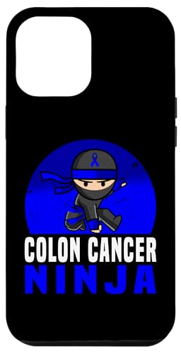 Hülle für iPhone 15 Pro Max Darmkrebs Ninja Bewusstsein Lustiges blaues Band Unterstützung von Colon Cancer Awareness products (Lwaka)