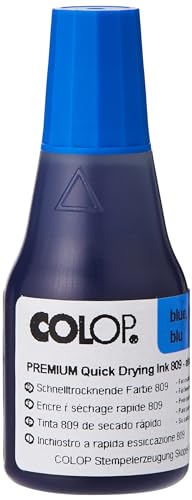 COLOP schnelltrocknende Stempelfarbe 809 Blau, abgefüllt zu 25 ml von Colop