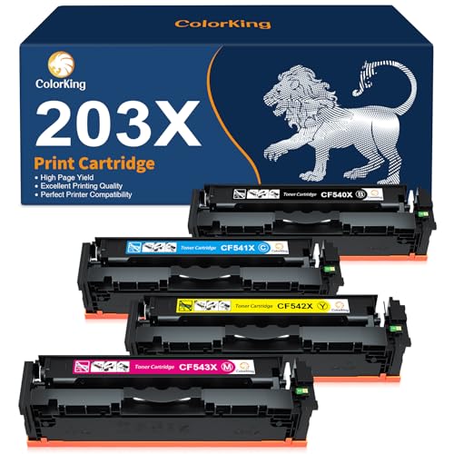 203X Kompatible für HP M281fdw Toner für HP 203X Toner HP Color Laserjet Pro MFP M281fdw Toner M254dw M281fdn M280nw M281cdw M254nw M254dn M281 M254 203A CF540X (Schwarz Cyan Gelb Magenta) von ColorKing