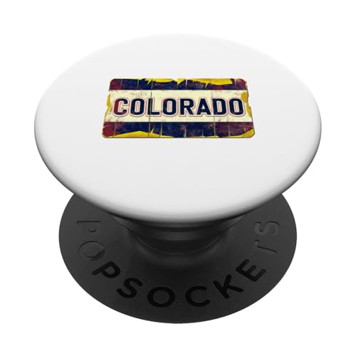 Colorado Staatsflagge Rocky Mountain Denver Outdoor Wandern PopSockets Klebender PopGrip von Colorado Rocky Mountain Design Shop