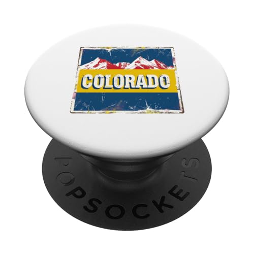 Colorado Staatsflagge Rocky Mountain Denver Outdoor Wandern PopSockets Klebender PopGrip von Colorado Rocky Mountain Design Shop