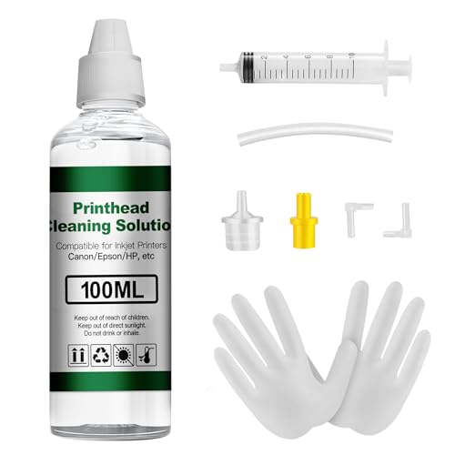 Coloran 100ML Druckkopfreiniger Düsenreiniger für Epson, Drucker Reinigungsset Druckkopf Reiniger Flüssigdrucker Kopfreinigungsset für HP Canon Brother Samsung Aller Tintenstrahldrucker Druckkopf von Coloran