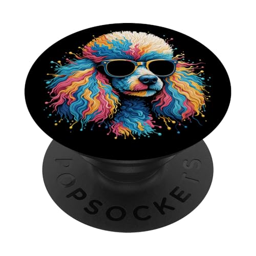 Bunte Pudel-Sonnenbrille, Pop-Art, süßer Pudel, Hundeliebhaber PopSockets Klebender PopGrip von Colorful Animal Apparel & Cute Art Gifts Co.