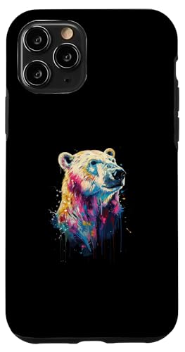 Hülle für iPhone 11 Pro Eisbär Buntes Tier von Colorful Animal Design