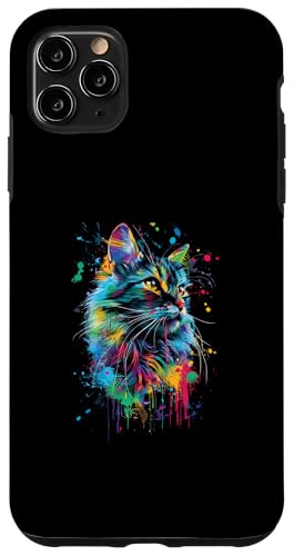 Hülle für iPhone 11 Pro Max Katze bunt von Colorful Animal Design