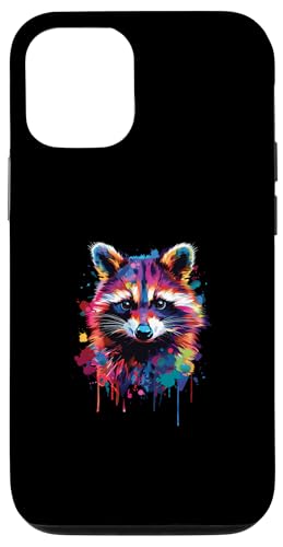 Hülle für iPhone 12/12 Pro Waschbär bunt von Colorful Animal Design